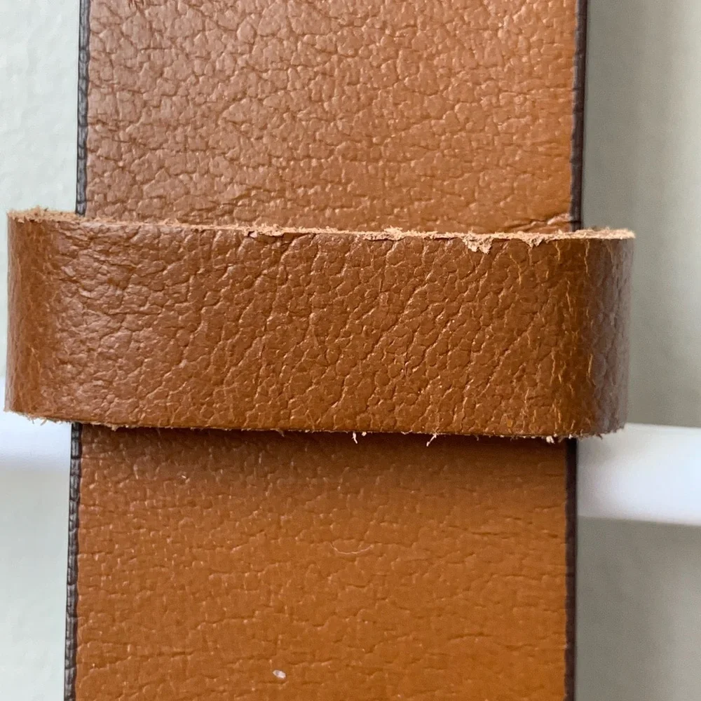 Women’s Tan Buffalo Leather Silver Buckle Belt